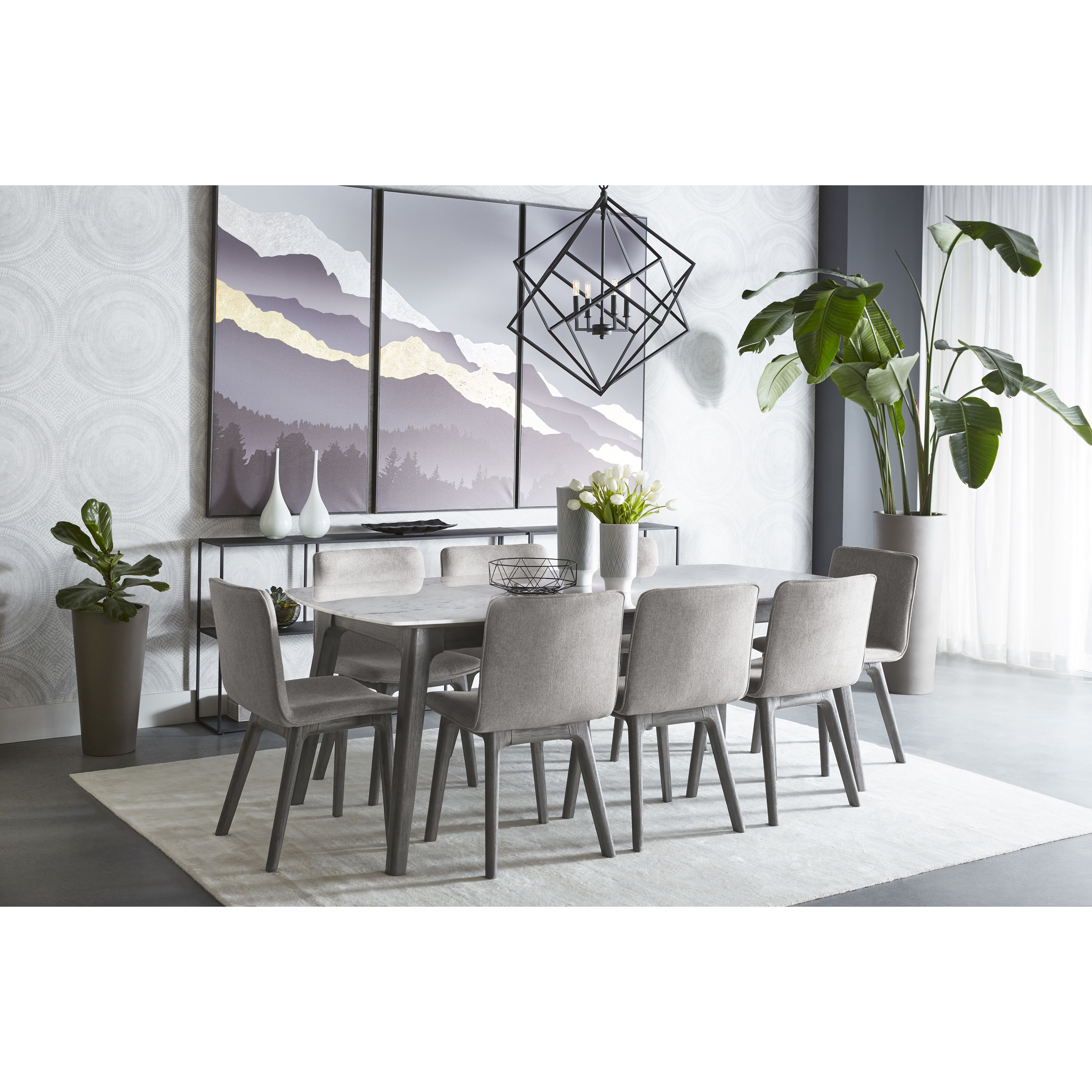 Keldon 82.75 X 41.25 inch White / Grey Dining Table